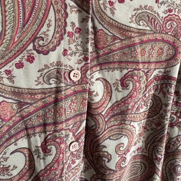 TALBOTS Womens Vintage Shirt Jacket Paisley Button Front Stretch Large - Picture 4 of 5